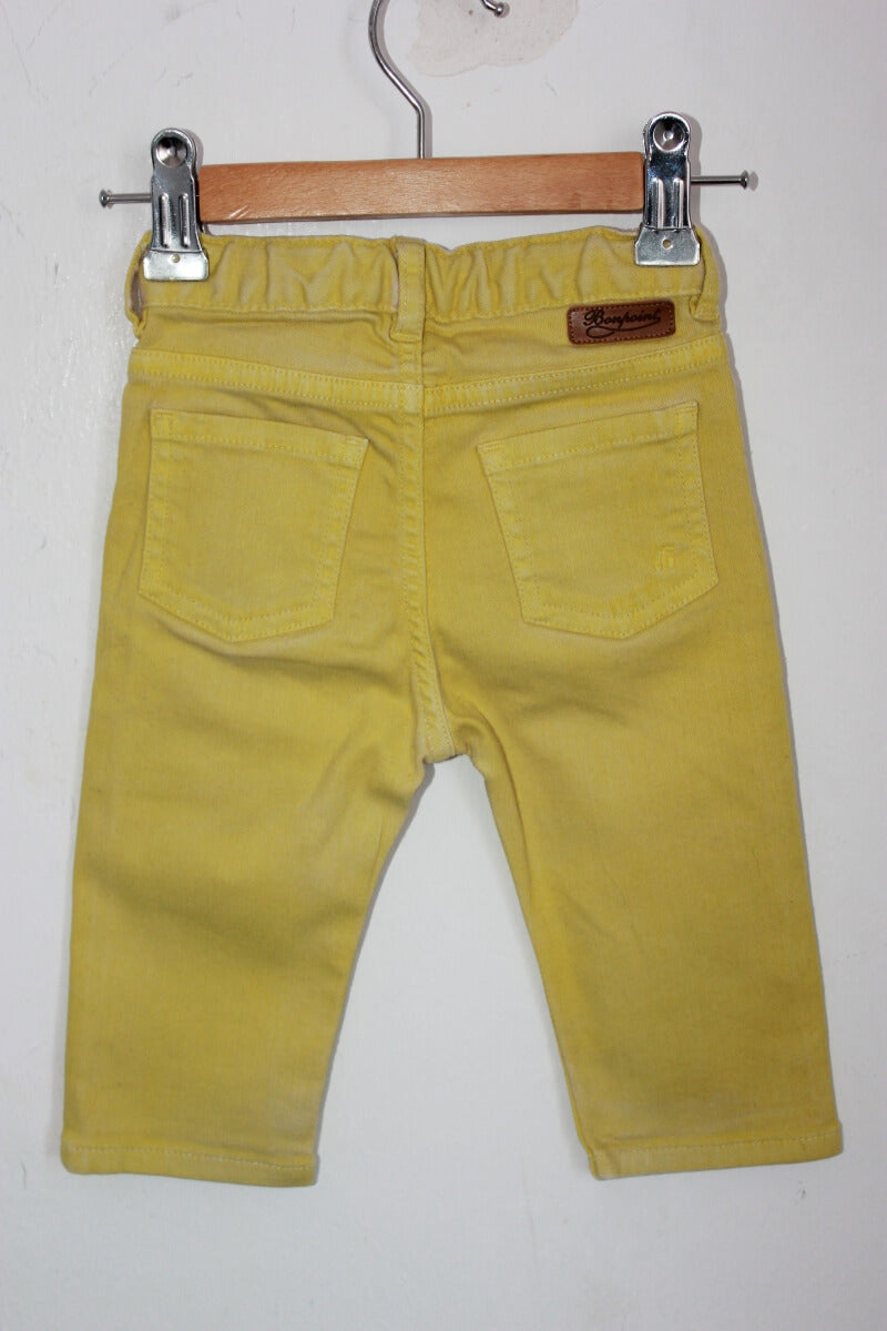 tweedehands unisex gele lange broek van bonpoint maat 68