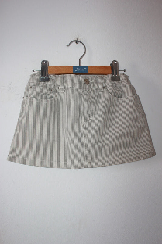 tweedehands gestreepte rok in creme blauw en grijs van bonpoint in maat 104-110