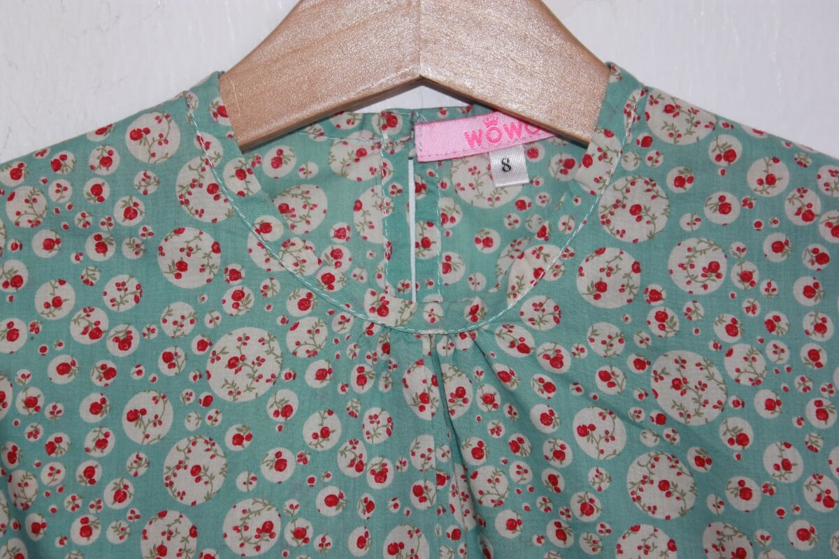 tweedehands katoenen liberty blouse in multicolour met lange mouwen in maat 128 voor een meisje van wowo