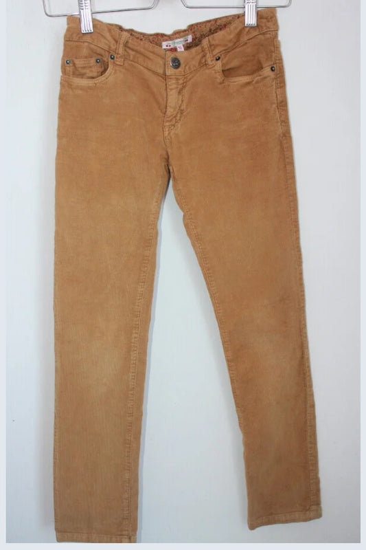 tweedehands ribfluwelen lange broek in de kleur cognac van bonpoint, maat 134-140 voor een meisje