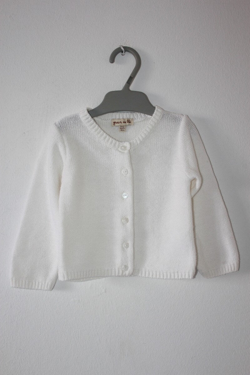 tweedehands ecru vest voor baby maat 62 grain de ble