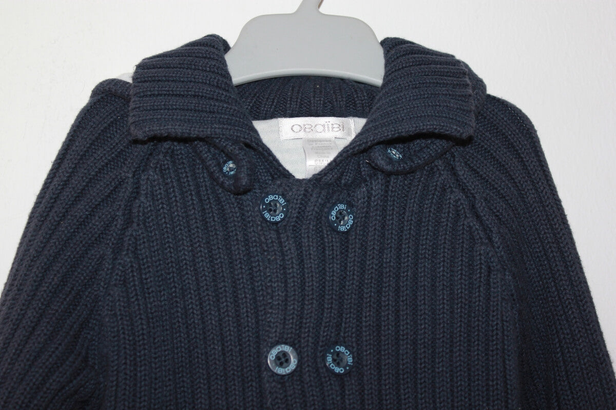 tweedehands-donkerblauw-vest-capuchon-maat-68-baby-obaibi