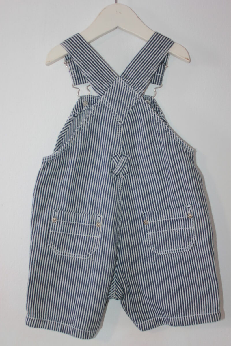 tweedehands-donkerblauw-wit-gestreepte-korte-salopette-maat-80-baby-jongen-boutchou