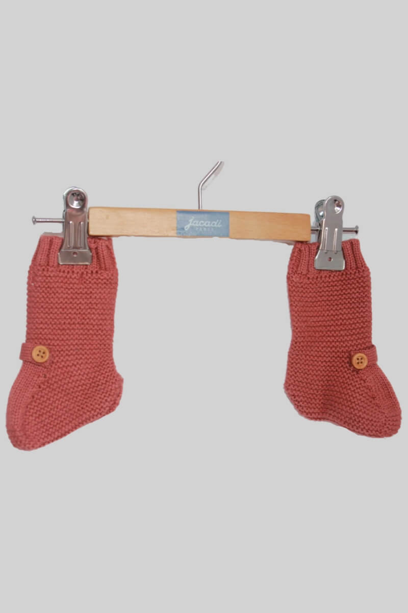 tweedehands-roestbruine-gebreide-slofjes-universele-maat-baby-unit