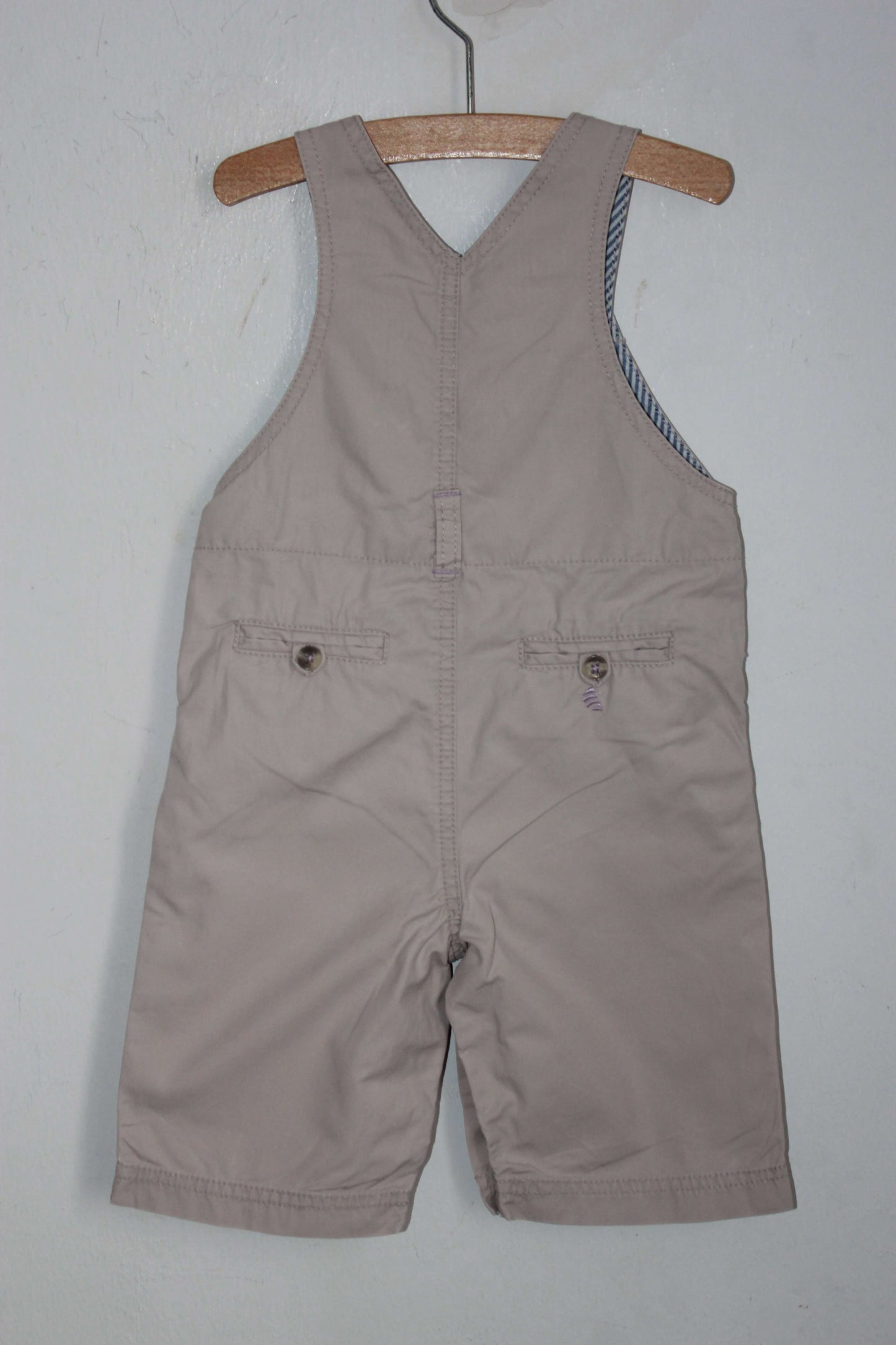 tweedehands beige salopette of tuinbroek maat 74 voor een baby jongen van jacadi