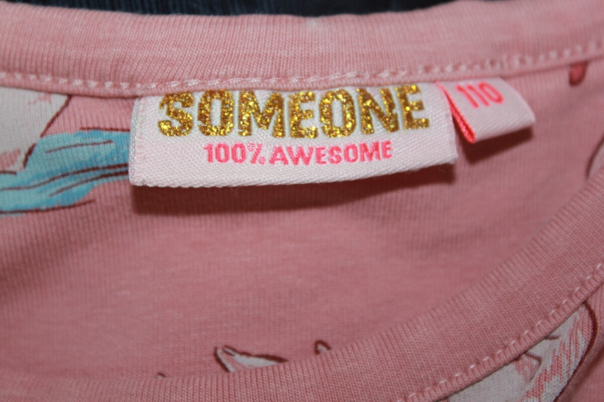 tweedehands oudroze longsleeve met zwanen in maat 110 voor een meisje van someone