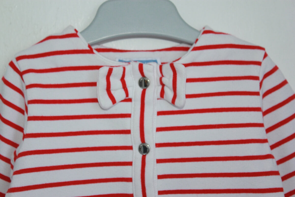 tweedehands rood met wit gestreept vest in maat 56 voor een baby meisje van jacadi