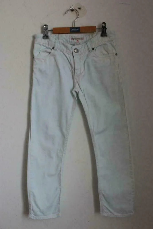 tweedehands lichtgroene jeans van bonpoint in maat 134-140 voor een meisje