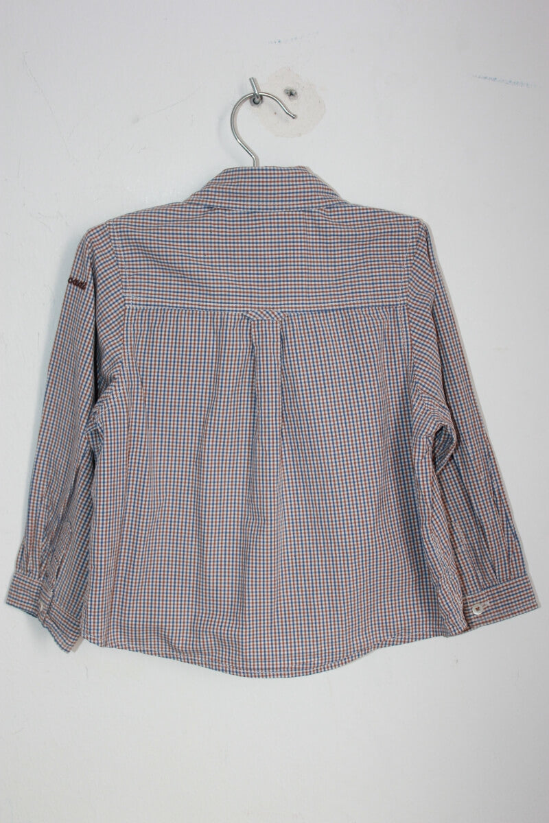 tweedehands katoenen geruit overhemd in multicolour van jacadi met lange mouwen in maat 86 voor een baby jongen
