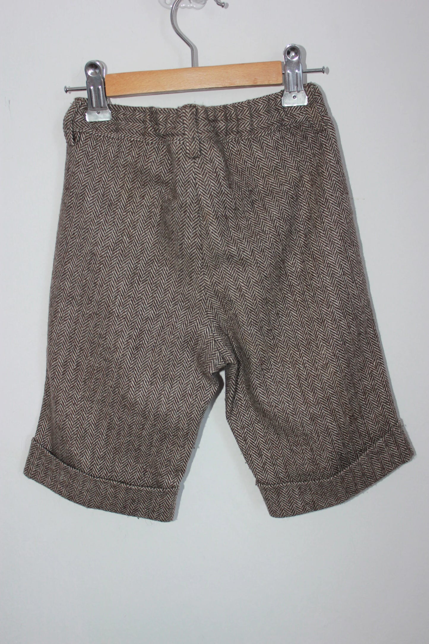 tweedehands-bruin-ecru-gemeleerde-korte-broek-maat-110-wintercollectie-il-gufo