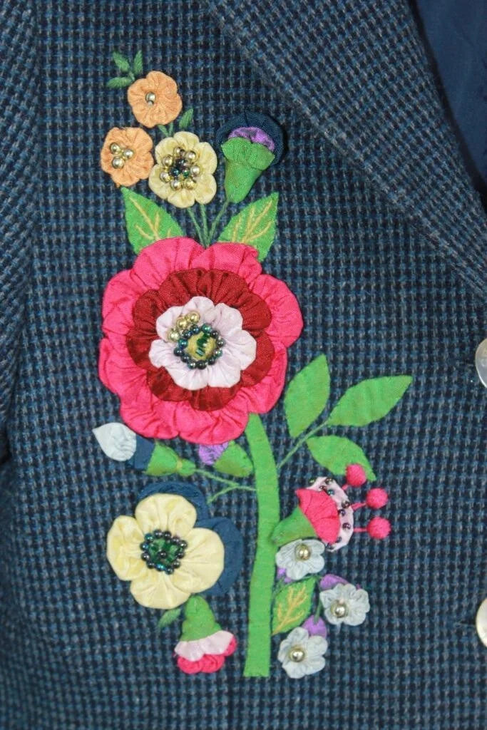 tweedehands-blauwe-blazer-bloemen-meisje-maat-116-charabia