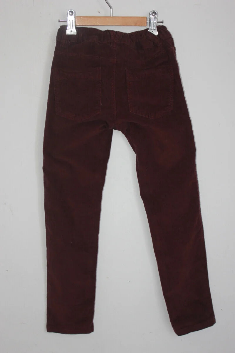 tweedehands-bordeaux-corduroy-broek-maat-122-tex