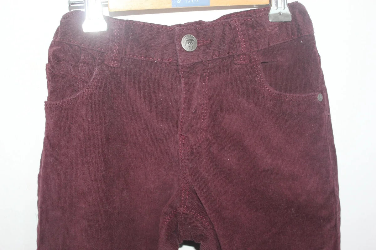 tweedehands-bordeaux-corduroy-broek-maat-122-tex