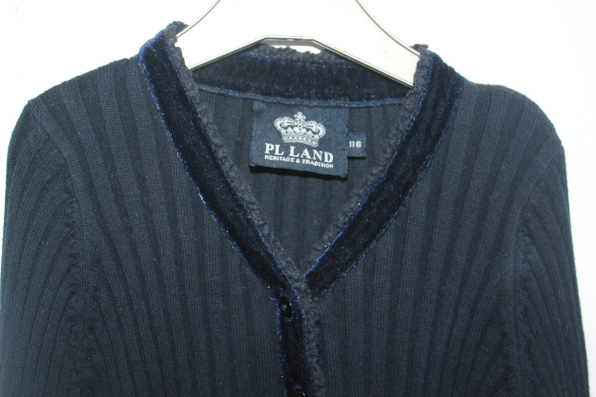 tweedehands-donkerblauw-vest-fluweel-maat-116-pl-land-meisje