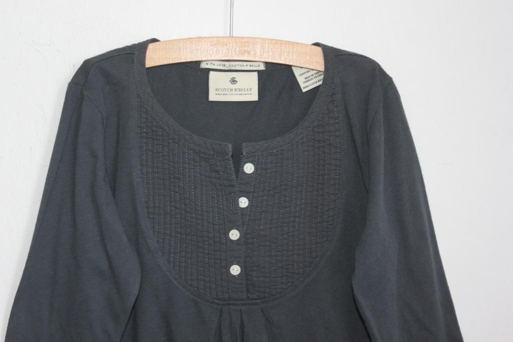 tweedehands-donkergrijs-shirt-lange-mouwen-maat-128-meisje-scotch-rbelle