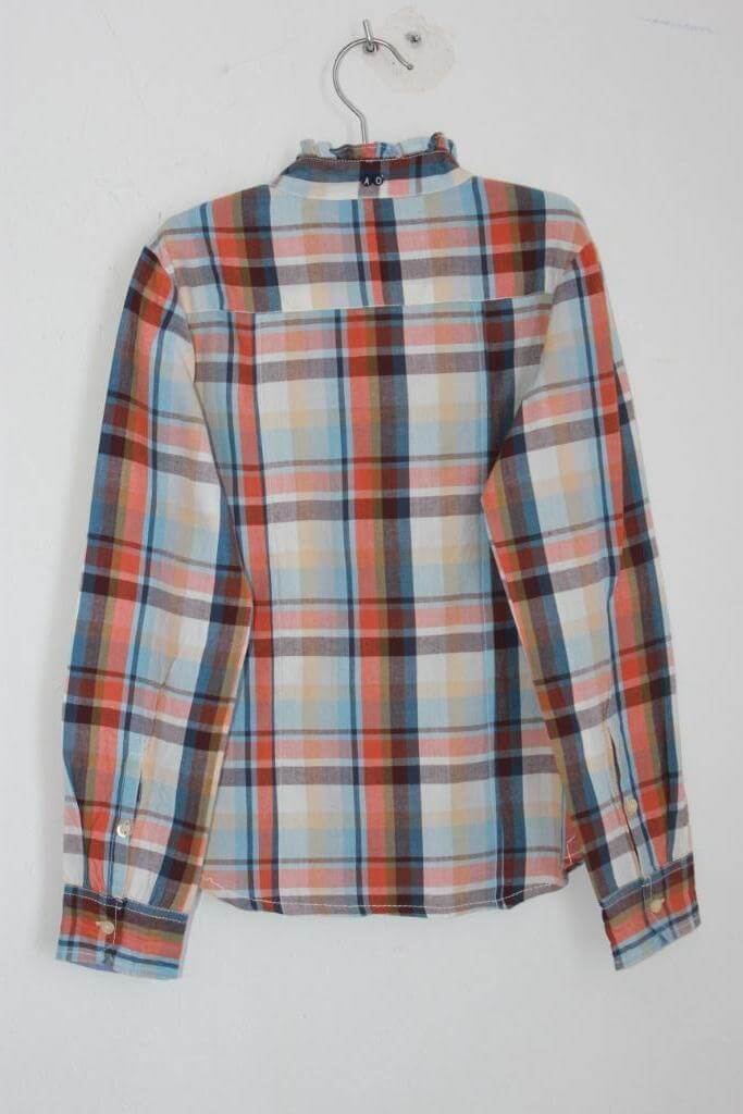geruite-blouse-multicolour-lange-mouwen-volants-maat-128-ao76-meisje