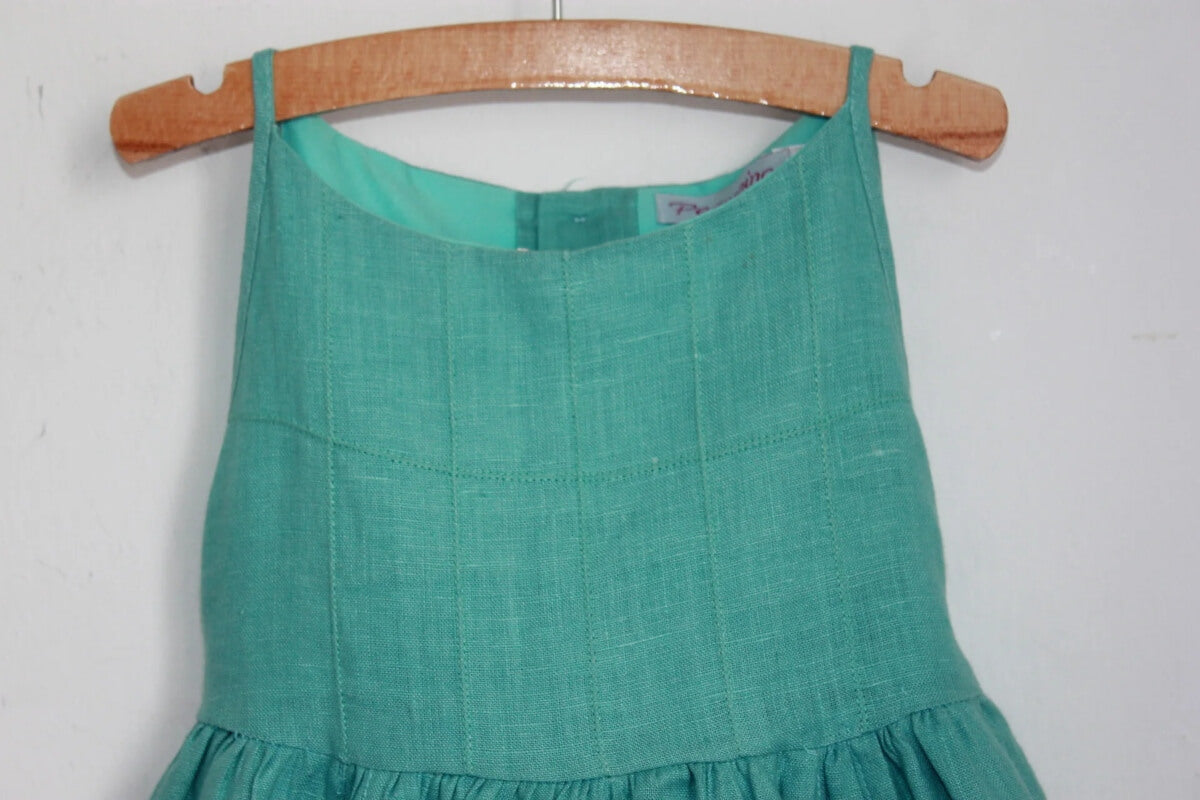 tweedehands-groene-linnen-jurk-maat-92-pequeninos