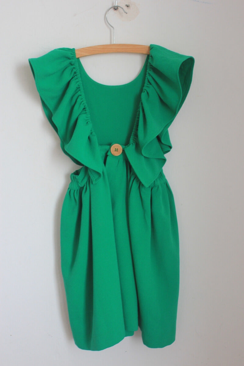 groene-jurk-volants-open-rug-maat-122-moodblue
