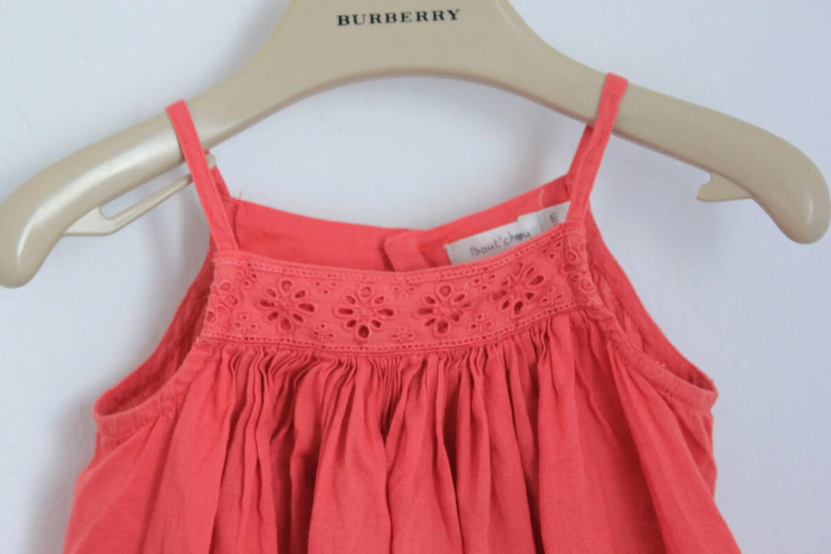 tweedehands-zomerse-koraal-jurk-schouderbandjes-maat-68-baby-meisje-boutchou