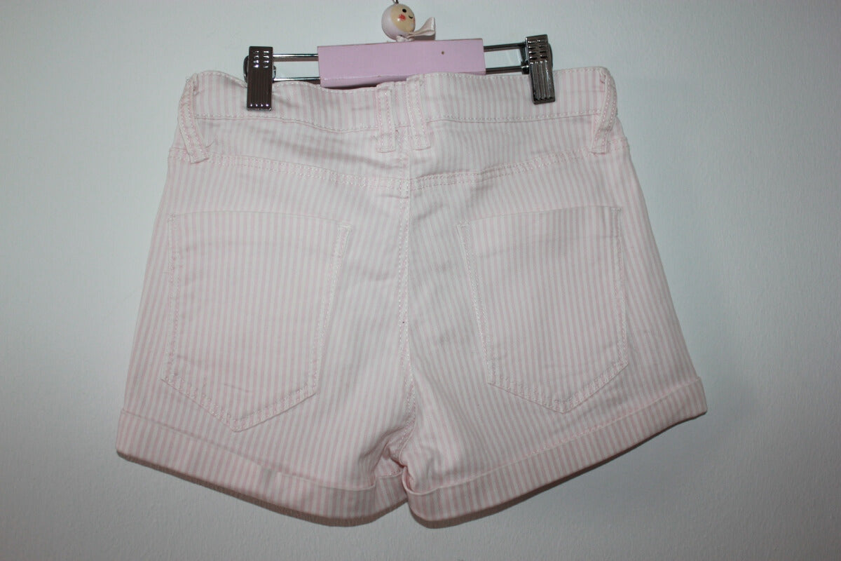tweedehands-lichtroze-wit-gestreepte-short-maat-152-meisje-stradivarius