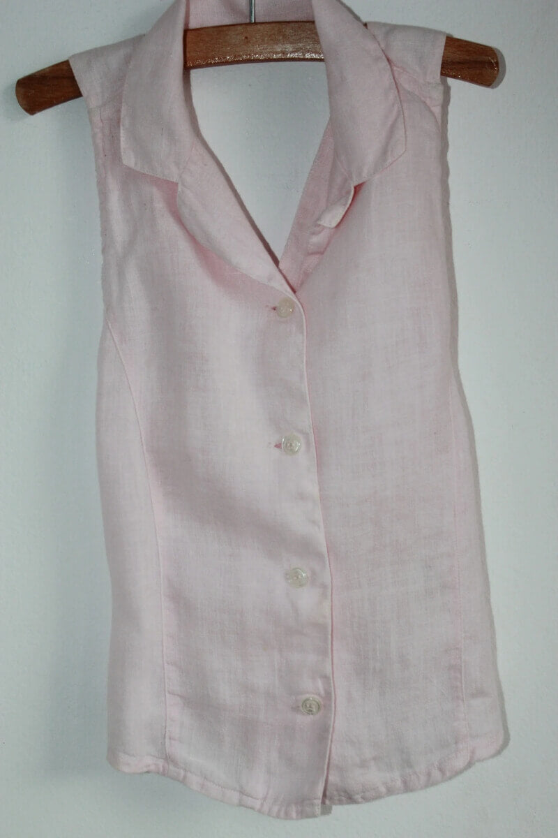 tweedehands-lichtroze-linnen-mouwloze-blouse-maat116-cp-company
