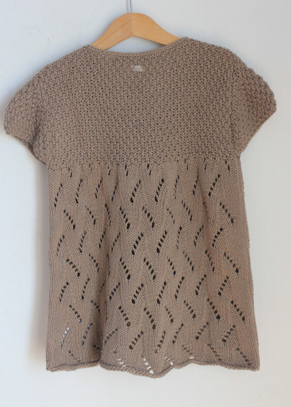 beige-ajour-vest-maat-128-korte-mouwen-lili-gaufrette