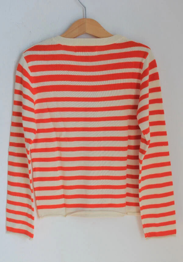 creme-oranje-gestreepte-trui-maat-128-meisje-lulu-castagnette