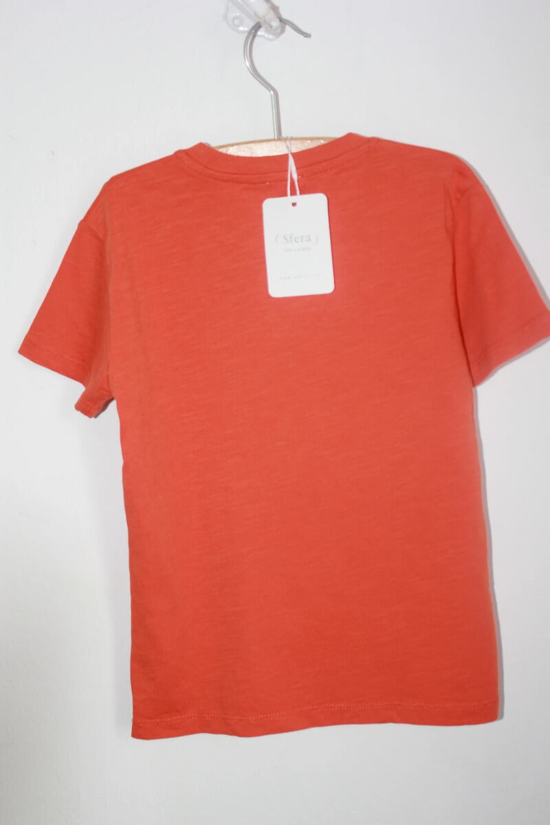 oranje-wit-tshirt-korte-mouwen-maat-104-jongen-sfera