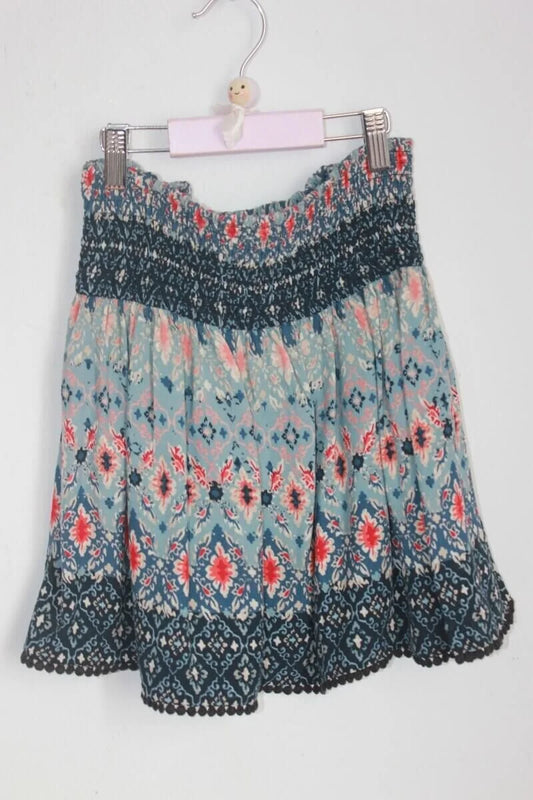 tweedehands-rok-bloemen-multicolour-maat-152-hollister