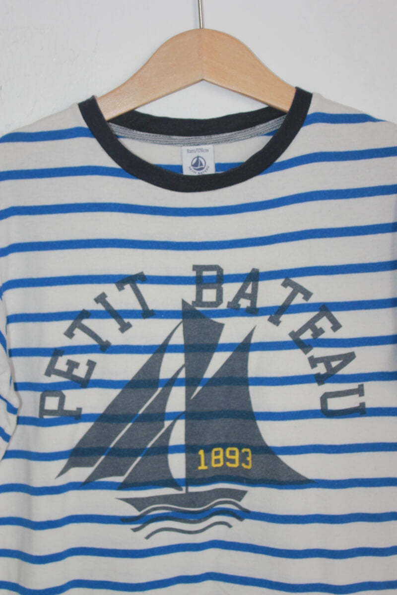 tweedehands-gestreept-shirt-korte-mouwen-petit-bateau-maat-128
