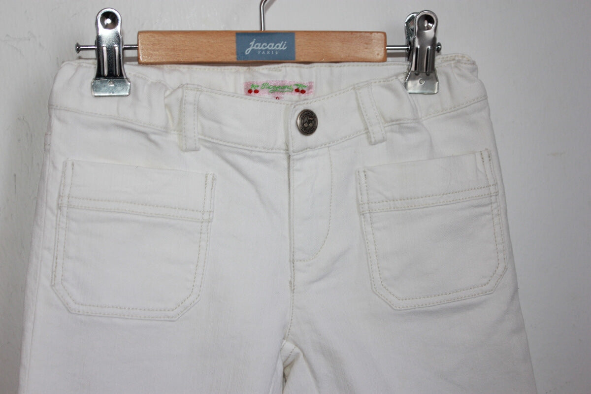 tweedehands unisex zomerse ecru korte broek van bonpoint, maat 122-128