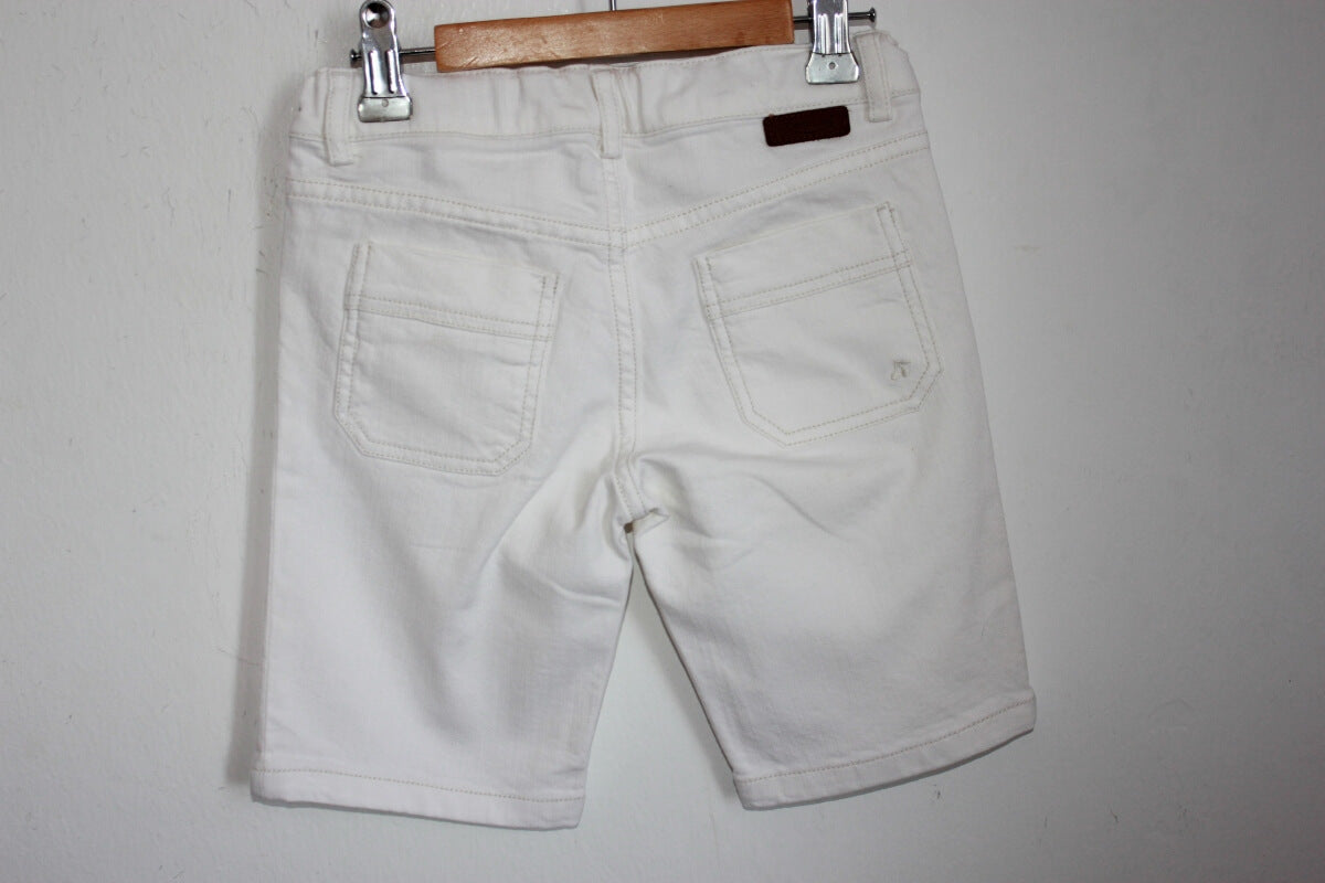 tweedehands unisex zomerse ecru korte broek van bonpoint, maat 122-128