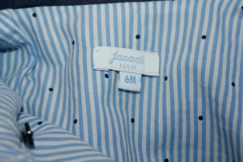 tweedehands unisex blauwe katoenen jacadi jas in maat 68