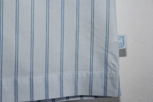 tweedehands blauw gestreept katoenen jacadi overhemd met lange mouwen in maat 62 voor een baby jongen