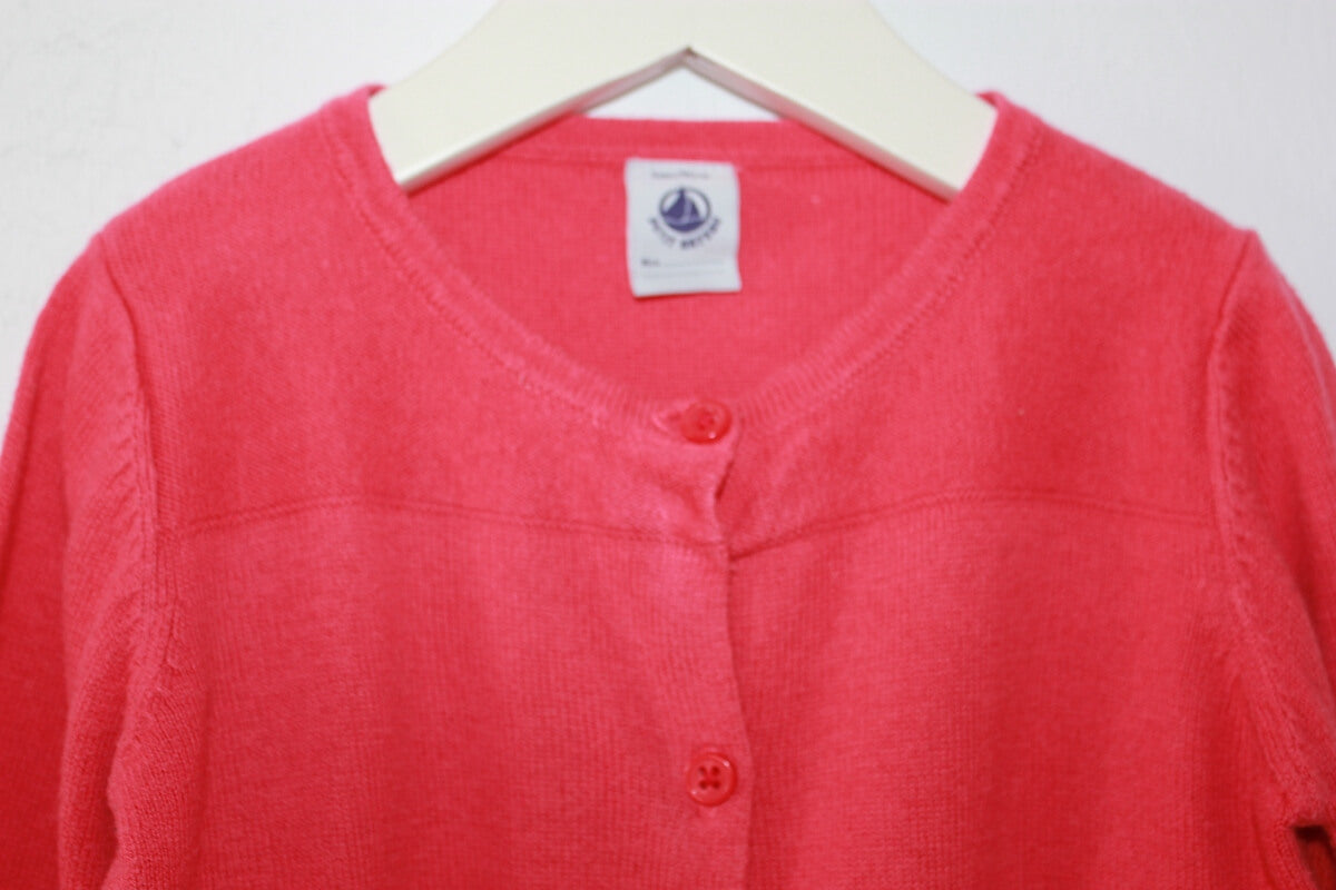 tweedehands-oranjerood-vest-maat-92-meisje-petit-bateau