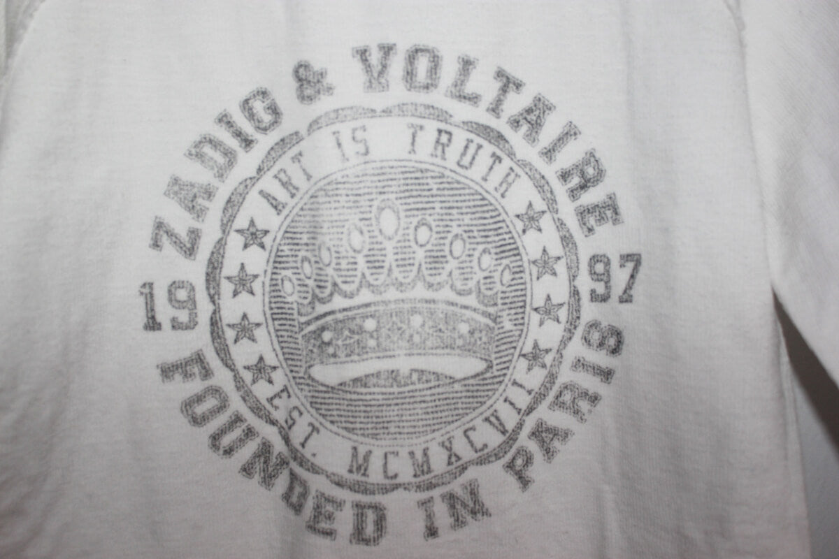 tweedehands-wit-grijze-trui-unisex-maat-128-zadig-et-voltaire