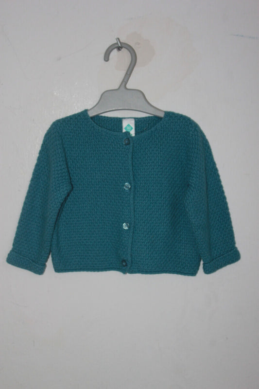 tweedehands turquoise vest in maat 68 voor een baby meisje van tex