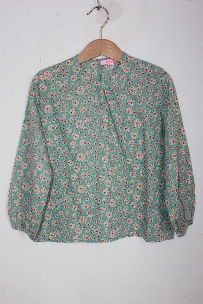 tweedehands katoenen liberty blouse in multicolour met lange mouwen in maat 128 voor een meisje van wowo