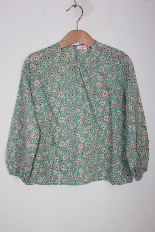 tweedehands katoenen liberty blouse in multicolour met lange mouwen in maat 128 voor een meisje van wowo