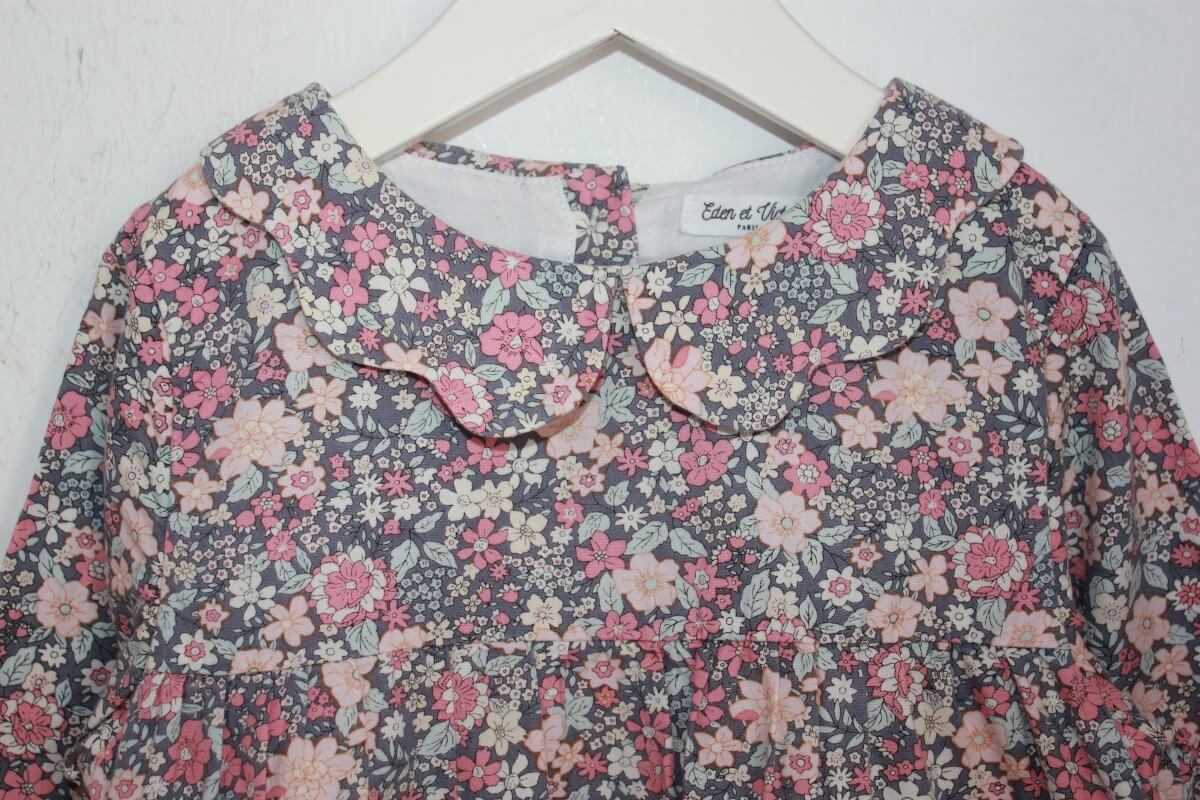 tweedehands katoenen liberty jurk in multicolour met lange mouwen van eden et victor in maat 104 