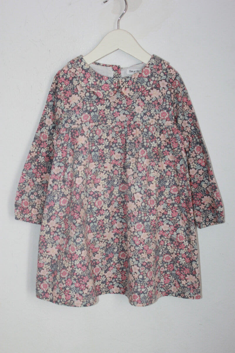 tweedehands katoenen liberty jurk in multicolour met lange mouwen van eden et victor in maat 104 