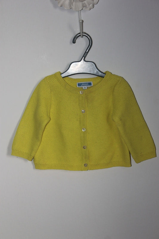 Preloved geel vestje in maat 62 voor een baby meisje van Jacadi