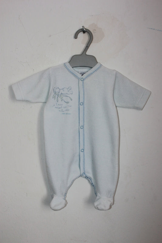 tweedehands velours boxpakje maat 50 petit bateau