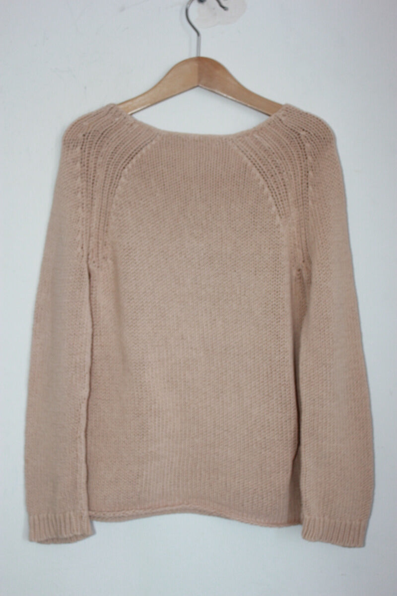 tweedehands beige katoenen trui van bonpoint in maat 128 voor een meisje