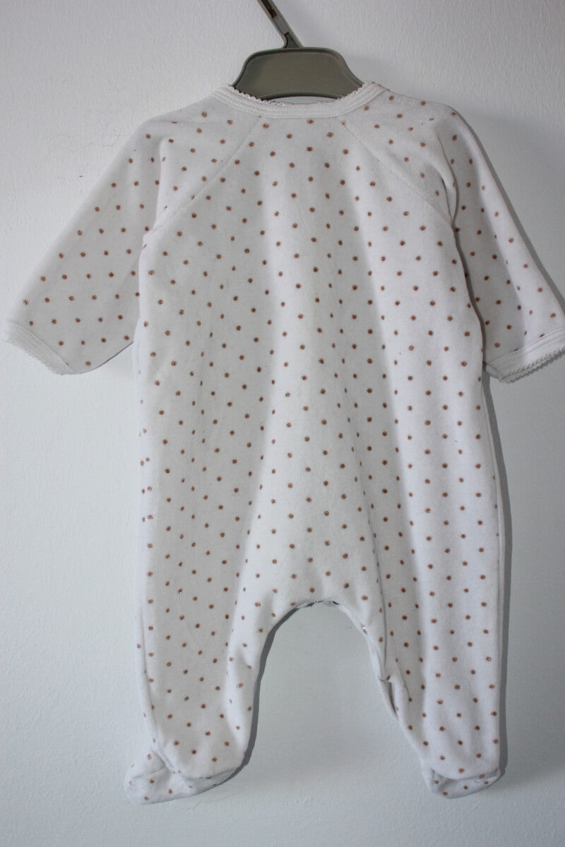 tweedehands velours playsuit in maat 62 van petit bateau voor een baby meisje