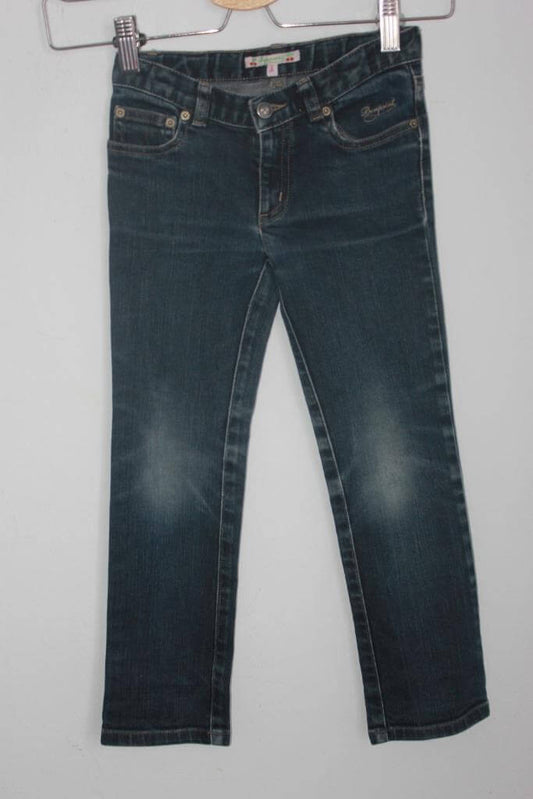 tweedehands donkerblauwe jeans in maat 110-116 voor een meisje van bonpoint
