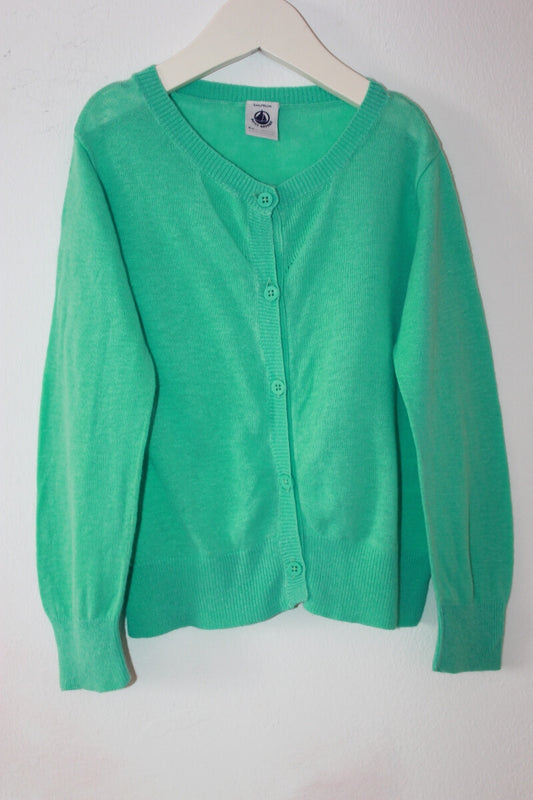 preloved groen vest van petit bateau in maat 92 voor een meisje
