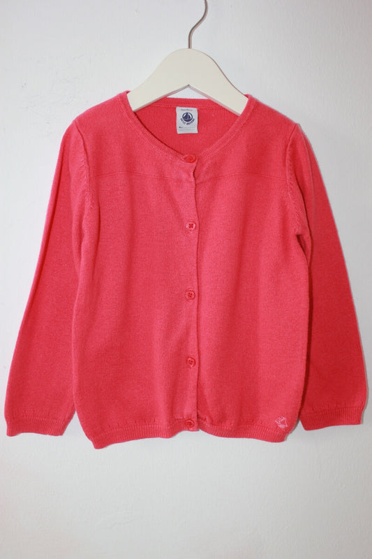 preloved oranjerood vest in maat 2 voor een meisje van petit bateau