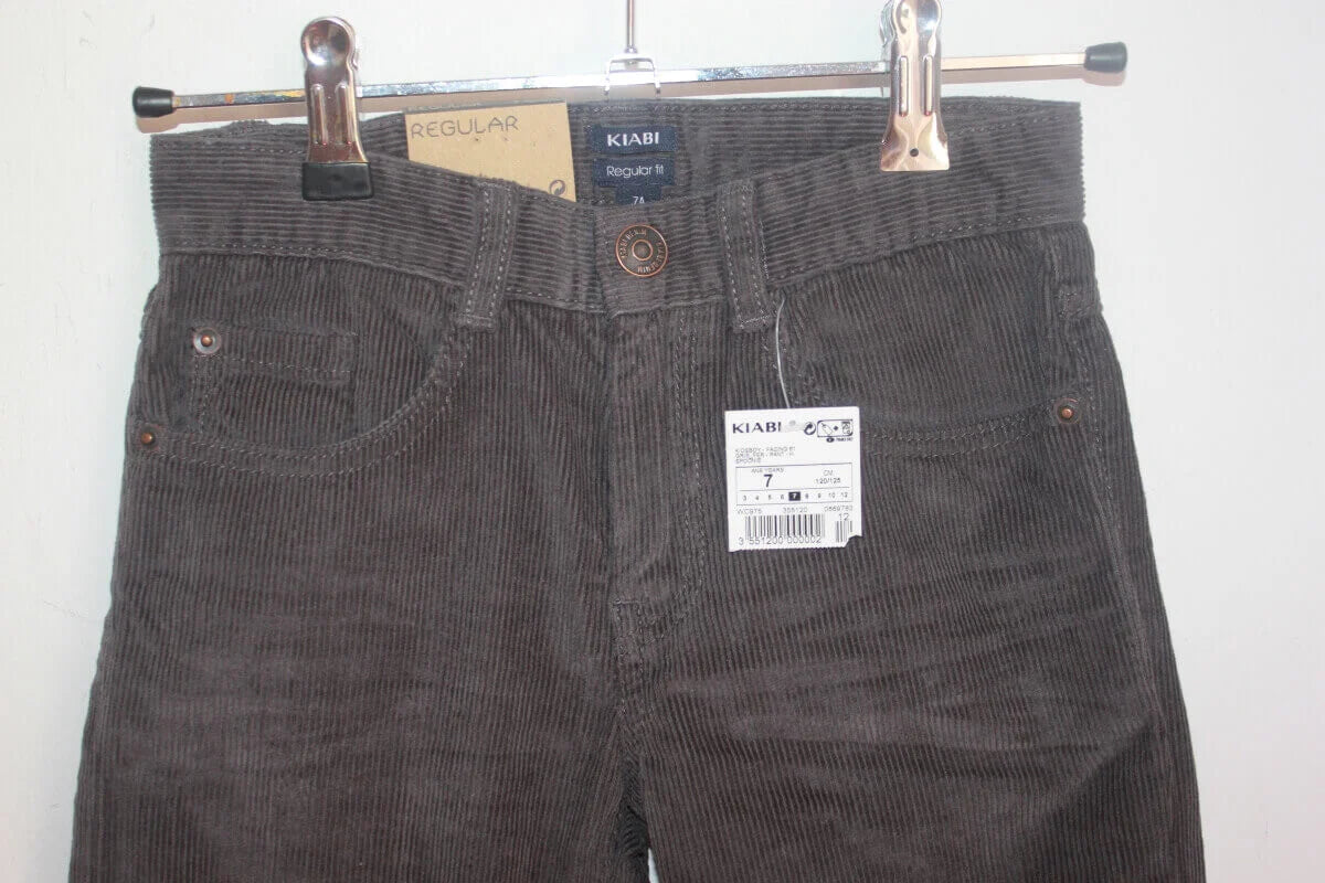 donkergrijze-corduroy-broek-unisex-maat-122-kiabi