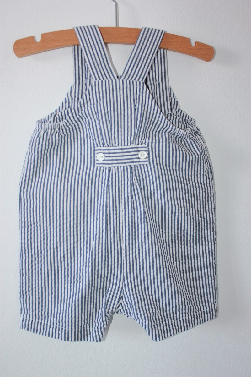 tweedehands-blauw-witte-korte-salopette-maat-68-baby-cyrillus